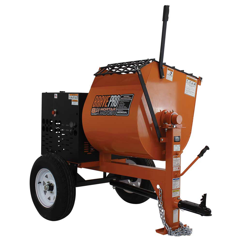 Brave Mortar Mixer 8 Cu. Ft. Steel Drum Honda GX240 - BRPMM108H