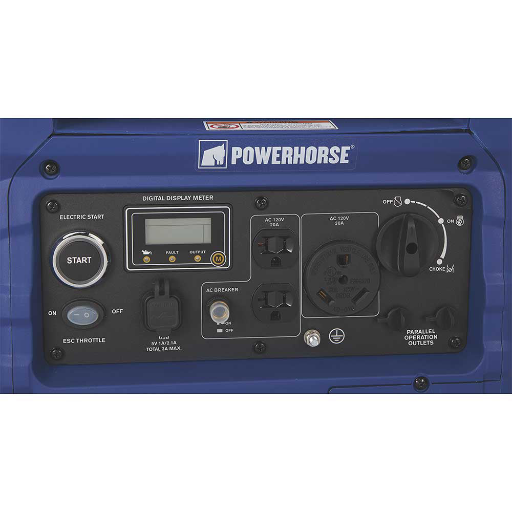 Powerhorse Generator Inverter 4,500 Surge Watt Electric Start - 96387