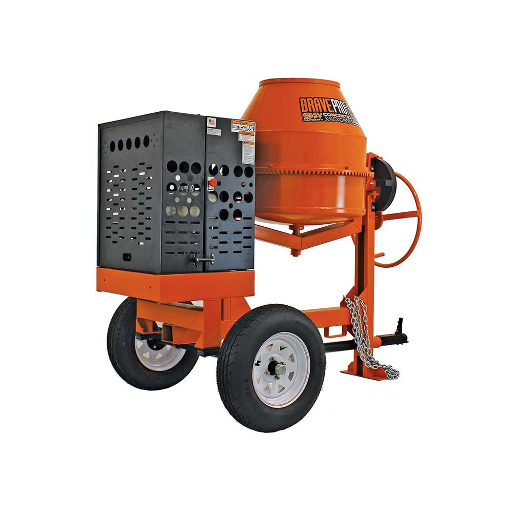 Brave Concrete Mixer 9 Cu. Ft. Steel Drum Honda GX270 - BRPCM109H