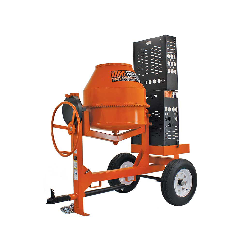 Brave Concrete Mixer 9 Cu. Ft. Steel Drum Honda GX270 - BRPCM109H