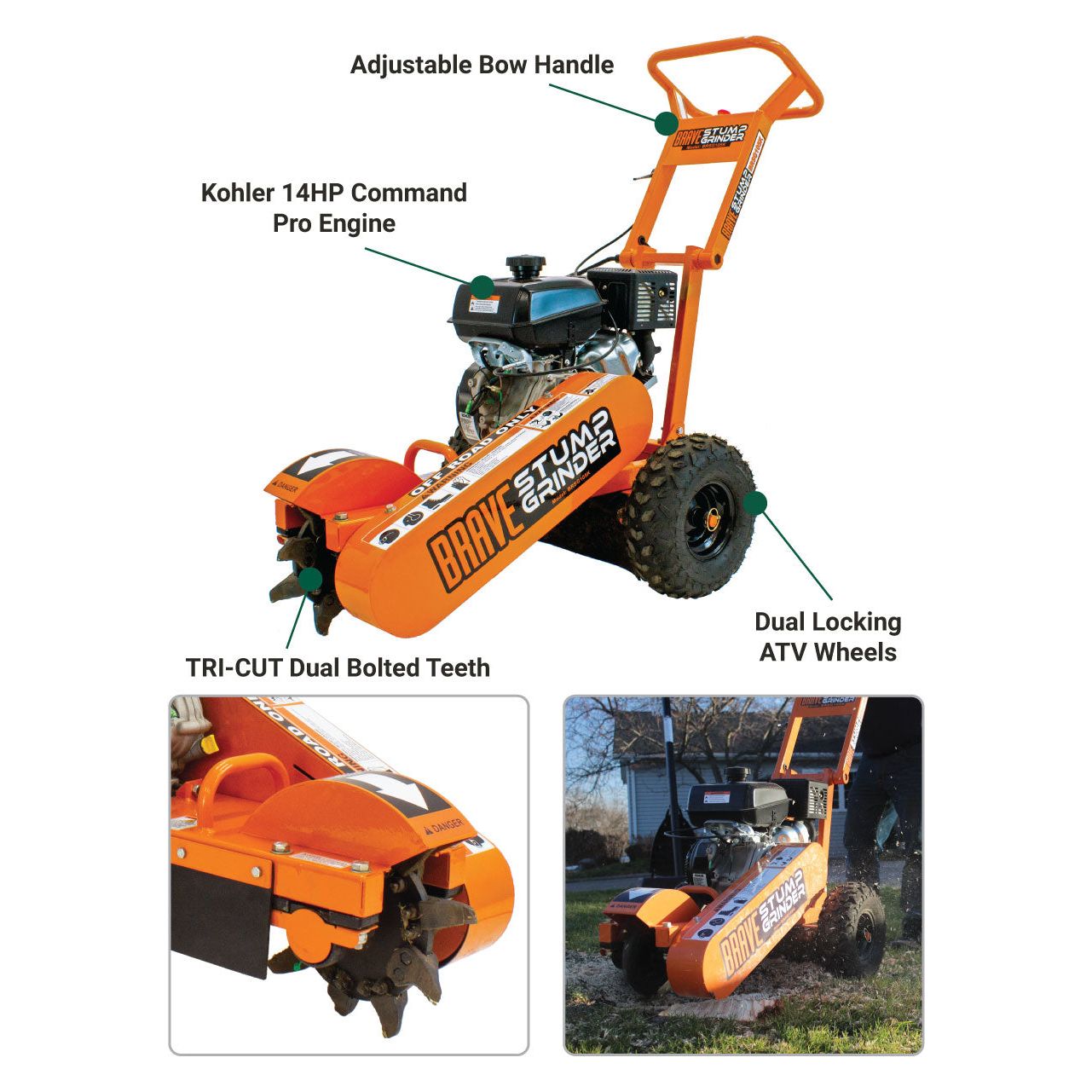 Brave Stump Grinder 14 HP Kohler - BRSG105K