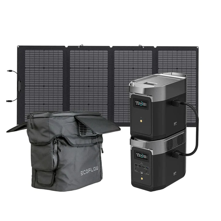 EcoFlow DELTA 2 + DELTA 2 Smart Extra Battery + 220w Portable Solar Panel + DELTA 2 Waterproof Bag-DELTA2-DELTA2EB-220B