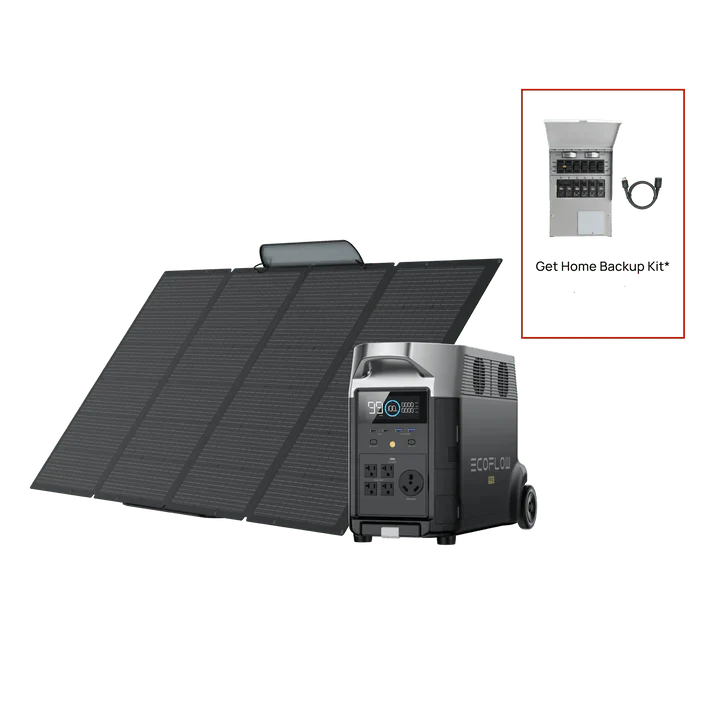 EcoFlow DELTA Pro + 400W Portable Solar Panel + Transfer Switch-DELTAPro-400W-US-TS